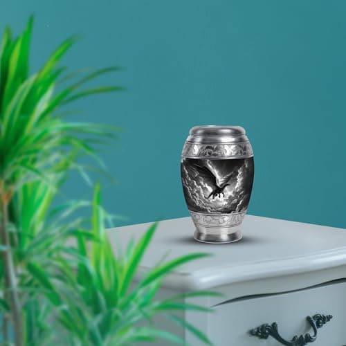 Keepsake urn, for now, for a close relative to hold, one for each sibling to keep, a small share for each relative Dragon Urn for Adult Human Ashes, Valiant Legendary Cremation, 3 Inch Small B0FBJN19DC