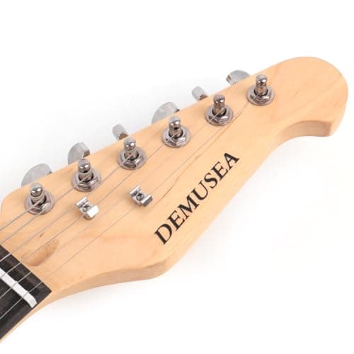 Demusea Short Scale 36 Inch 3/4 Electric Mini Guitar Black Color For Beginner Starter Travel Portable Practic With Gig Bag And Strap Phoenix Body Maple Neck SSS Pickups