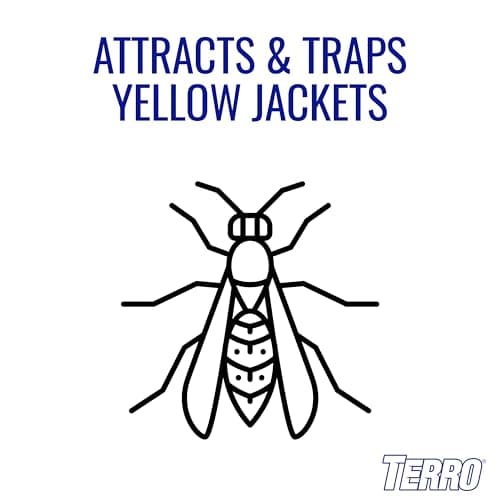 TERRO Outdoor Yellow Jacket Trap with Bait - Easy to Use - T362 - No Chemical Insecticides - Effective Yellowjacket Trap - Includes Bait