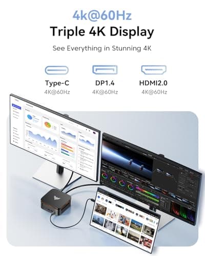 KAMRUI Pinova P1 Mini PC Computer, AMD Ryzen 4300U Processor, 16GB DDR4 RAM 256GB M.2 SSD, Mini Desktop Computer Support Triple 4K, USB-C, WiFi, Bluetooth, Ethernet, HTPC for Business, Education, Home