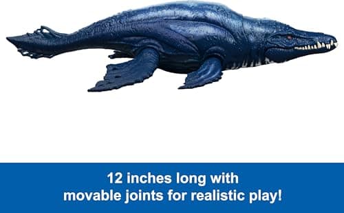 Mattel Jurassic World Wild Roar Brachauchenius Dinosaur Action Figure Toy with Chomp Attack, Light Up Feature & Roar Sound, Scan Code for Digital Play