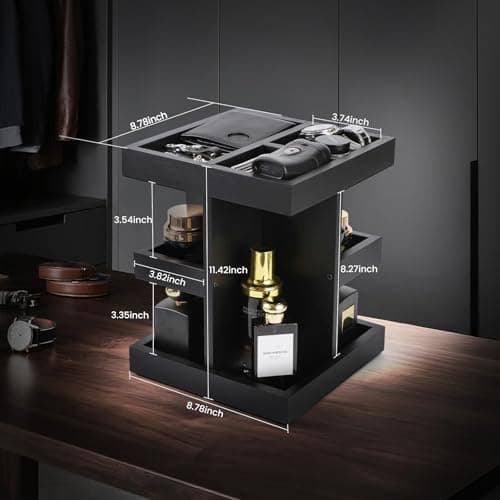Wooden,Rotating,Perfume Organizer,Anniversary Idea for Husband,Mens Organizer,for Boyfriend,Brother,Dad Birthday Gift for Him EXIN DECHEN Cologne Organizer for Men,Cologne Stand,Birthday Gifts for Men B0F18ZM7JL