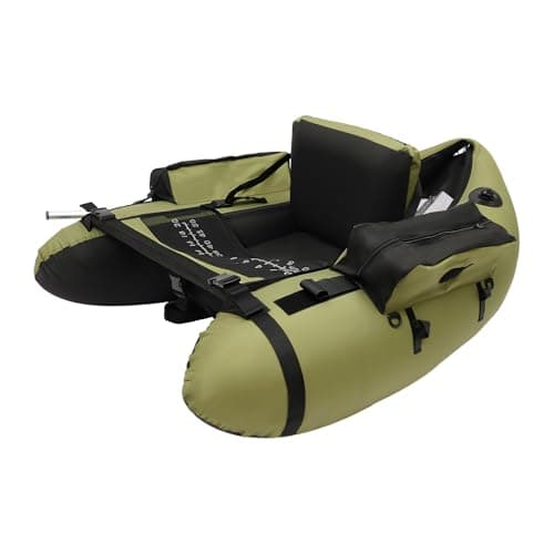 Inflatable Fishing Float Tube, Fishing Belly Boat with Boat Oar, Pump, Storage Bag, Adjustable Straps, Fishing Float Tube for Angling, 286.6LBS Load Capacity
