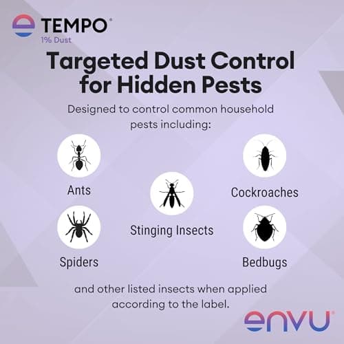 Tempo 1% Dust Insecticide 1.25 lbs | Ready-to-Use Cyfluthrin Bug Dust for Ants, Spiders, Roaches, Bed Bugs, and Stinging Insects | Crack and Crevice Pest Control