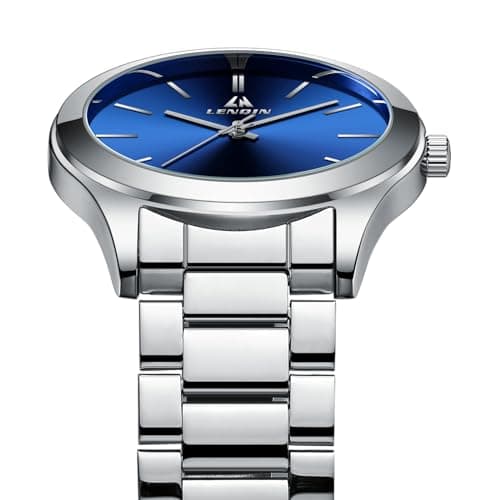 LN LENQIN Mens Watches Waterproof Stainless Steel Watch for Men Analog Quartz Fashion Business Designer Wristwatch