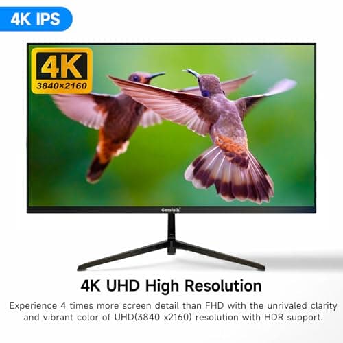 Gawfolk 27 Inch 4K Monitor IPS 60Hz, UHD 3840 x 2160p PC Monitors, Computer Dispaly for Home & Office, Support HDMI & DP, Wall Mount Compatible
