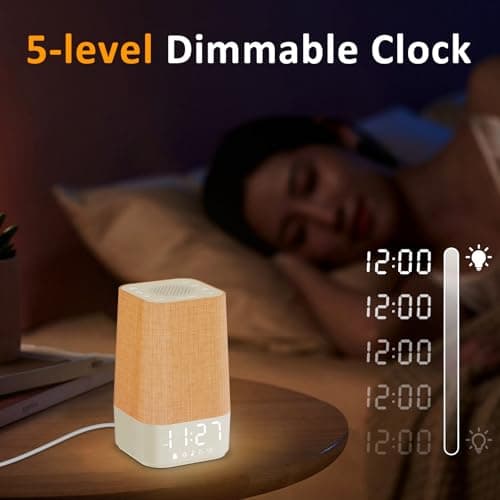 Wkzay White Noise Sound Machine: 30 Soothing Sounds, Sunrise Alarm Clock for Gentle Wake Up, Adjustable Volume & Night Light, Timer - Easy to Sleep, Relax, Focus
