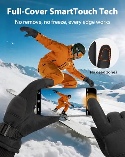 Pixel Panda Mens Winter Gloves Waterproof, Gloves for Cold Weather Extreme Women with 3M Thinsulate and Thick Plush Fleece