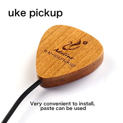 Adeline Ukulele pickup transducer, It's suitable for Classical Acoustic Guitar Violin Viola Banjo Mandolin Ukulele Uke Cello， can "eq" the sound with placement front,side,back etc. (Heart)