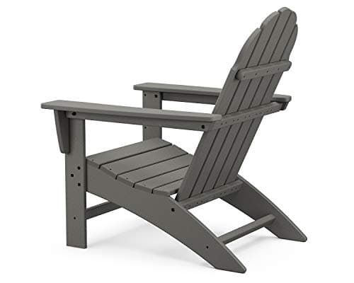 Polywood Vineyard Adirondack Chair, Outdoor Patio Furniture, All-Weather Composite, Pool Deck Garden Chair, Made in USA, Slate Grey