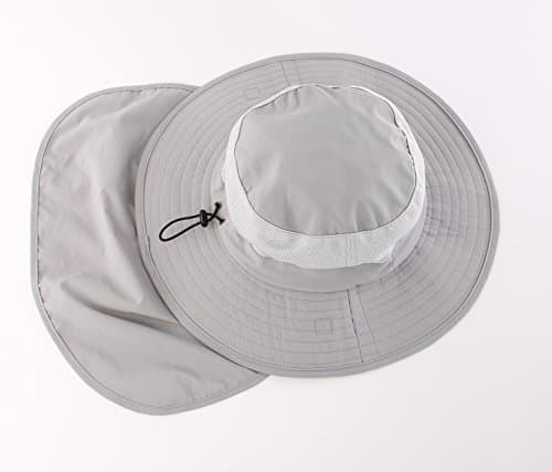 Home Prefer Outdoor UPF50+ Mesh Sun Hat Wide Brim Fishing Hat with Neck Flap Sun Hat for Men Women