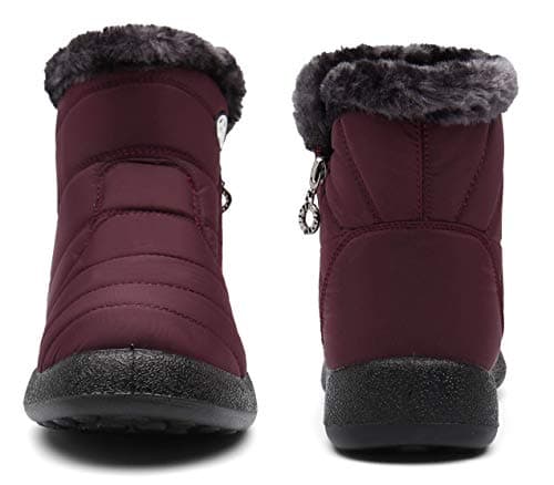 Hsyooes Womens Warm Fur Lined Winter Snow Boots Waterproof Ankle Boots Outdoor Booties Comfortable Shoes for Women