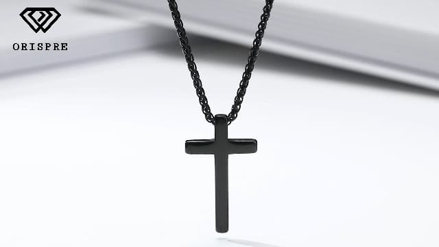 Happy Birthday Gifts for Boys 8-18 Years Old, Black Cross Necklace with Bible Verse Joshua 1:9 for Son, Grandson, Nephew, Friend