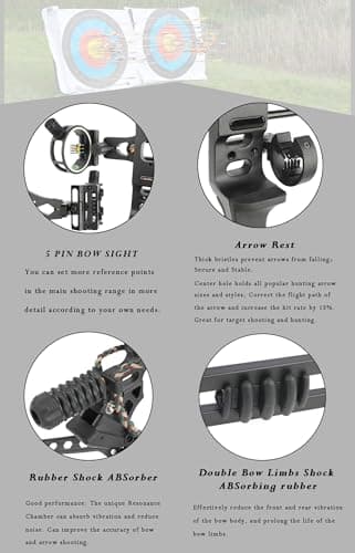 Archery Bowfishing Compound Bow Kit Ready to Fish Kit with Bowfishing Reel, Bow Fishing Arrows Right & Left Handed for Adult/Youth Fishing Hunting Target Shooting