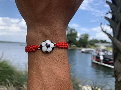 Soccer Bracelet, Soccer Jewelry, Adjustable Unisex Soccer Paracord Bracelets - Soccer Gift