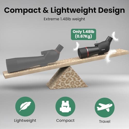 Spotting Scope 20-60x60mm - Waterproof IPX7 Spotter Scope with Phone Adapter and Tripod, Portable for Bird Watching Wildlife observing and Hiking, Black