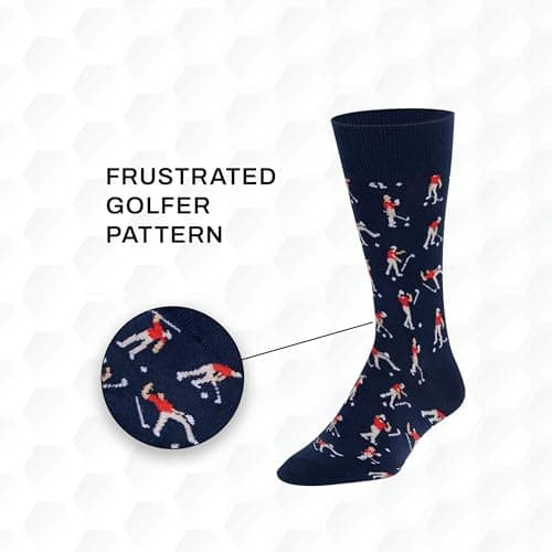 Shanker Golf Socks - Funny Angry Golfer Socks - Funny Golf Gift for Men - 1 Pair per Pack - Size 10-13