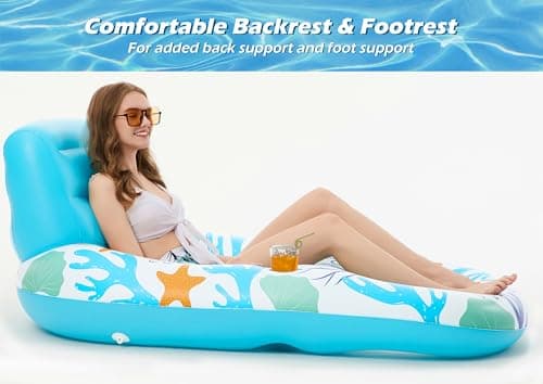 Jasonwell Inflatable Pool Float Adult - Pool Floaties Lounger Floats Raft Floating Chair Water Floaties for Swimming Pool Lake Lounge Float with Cup Holders Beach Pool Party Toys for Adults