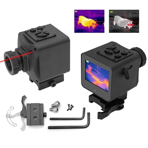 Thermal Imaging Night Vision Scope for Hunting – 320 * 240 Resolution Infrared Thermal Scope with Crosshair & Red Laser Aiming, Waterproof, 3X Zoom, Long Battery Life, Fits 21mm Rail