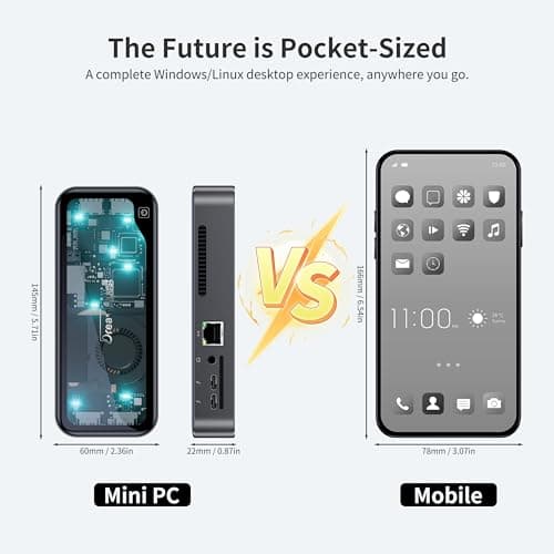 DreamQuest Mini Plus Mini PC Windows 11 Pro Preloaded, Intel N95 (Up to 3.4GHz)12GB DDR5 512GB SSD Mini Desktop Computers , 2*USB C, 2*HDMI, 4*USB 3.2, LAN,WiFi 6, Bluetooth5.3, Support 4K 60Hz