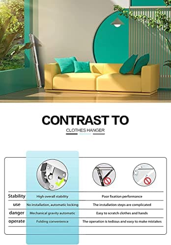 AUGMIRR Clothes Drying Racks Outdoor, 82 Inches Updated Version,Stainless Steel Laundry Drying Rack for Indoor Outdoor and The Balcony,Length Adjustable Saves Space,with Windproof Hooks(002)