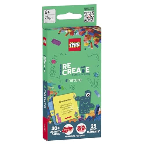 LEGO Recreate Activity Cards – Nature | Creative Building Game with 30+ Activity Cards & 25 LEGO Elements | Ages 6+