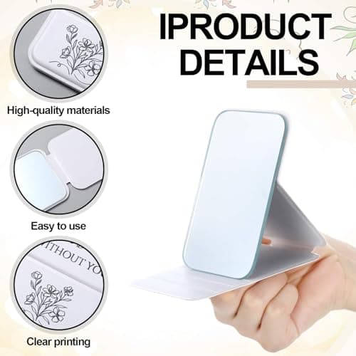 I Can't Say I Do Without You Quote, Proposal Gifts, Travel Small Makeup Mirror, Portable for Bridal Shower Wedding Party Novabright 6 Pcs Bridesmaid Gifts Bulk Bridesmaid Compact Mirror, White B0G6BL8C3R