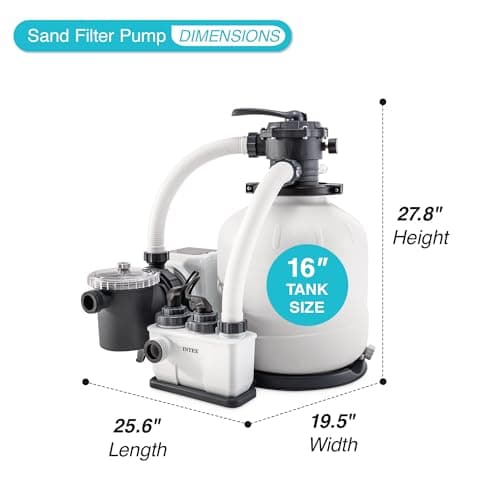 Intex Sand Filter Pump & Saltwater System for Up to 15,000 Gal Pools, Krystal Clear - Automatic Algae Control & Above-Ground Swimming Pool Cleaning