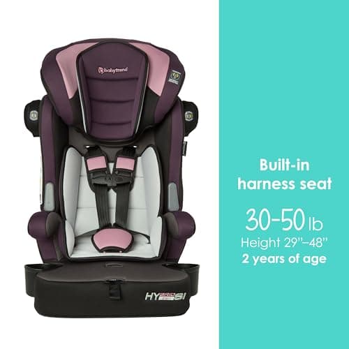 Baby Trend Hybrid SI 3-in-1 Combination Booster Car Seat with Side Impact Protection, Dash Orchid