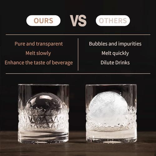 Clear Ice Ball Maker for Whiskey: FDDBI Circle Ice Cube Tray Make 2Inch Ice Sphere - Clear Ice Cube Maker for Old Fashioned Bourbon Whisky