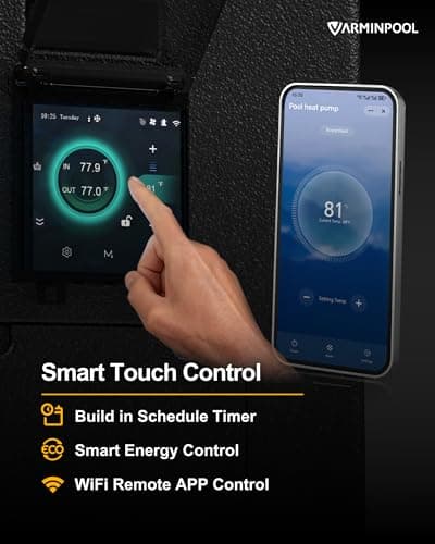 120000BTU Inverter Pool Heat Pump, for 33000 Gallons Inground and Above Ground Pools, WiFi Capable Electric Pool Heater with Timer, Heat and Cool, Energy Efficient, 220V