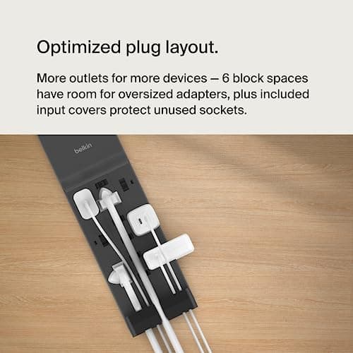 Belkin 12-Outlet Surge Protector Power Strip w/ 12 AC Outlets & 8ft Flat Plug, UL-listed Heavy-Duty Extension Cord for Home, Office, Travel, Computer, Laptop, Charger - 3,940 Joules of Protection