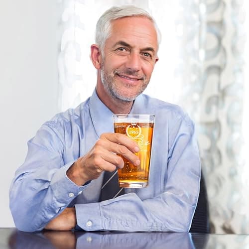 LIGHTEN LIFE 60th Birthday Gifts for Men 16oz,1965 Beer Glass in Barrel Box,60th Birthday Beer Glass,1965 Pint for 60 Years Old Dad,Husband