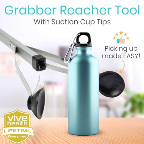 Heavy Duty for Seniors - Trash, Sticks, Litter Picker Upper - Extra Long Reach Handle & Handy Extension Arm Claw Vive Suction Cup Grabber Reacher 32" - Elderly Grab It Reaching Pickup Tool B00O47ILVA