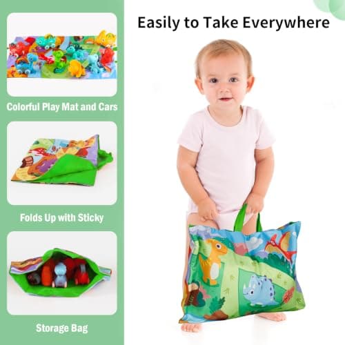 9 PCS Vehicles for Baby Boy Gifts,1 Year Old Toys for Toddler Boy Toys 1-2,1st Birthday Gift for Infant 12 18 Months ALASOU Dinosaur Car Toys for 1 Year Old Boy Gifts with Playmat/Storage Bag B09MN585VM