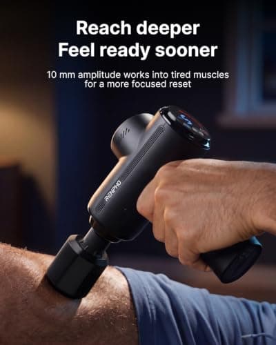 VA Display Handheld Percussion 10mm Deep Tissue Massager for Neck Back Muscle, FSA Eligible Gift for Men Women Athletes HSA RENPHO Active Thermacool 2 Massage Gun with Intuitive Heat and Cold Control B0FF9ZCW62