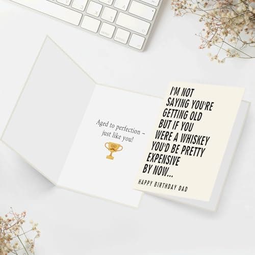 Whiskey Humor Birthday Decoration for Father, Happy Birthday Dad Card with Printed Message Inside FANCYLUCKY Funny Birthday Card Gift for Dad from Son Daughter B0GY3N7SWG