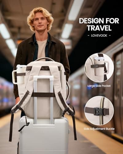 LOVEVOOK 40L Travel Backpack for Women Men with Garment Bag, Airline Approved Carry on Luggage Travel Essentials with 3 Packing Cubes, TSA Overnight Bags Weekender Essentials Backpacks fits 17" Laptop