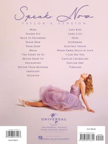Taylor Swift - Speak Now (Taylors Version) Songbook | Piano/Vocal/Guitar Sheet Music for All Levels | 22 Songs from the Record-Breaking Album | Includes Lyrics and Chords | Perfect for Students/Fans