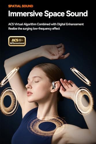 CuiSuto Ear Buds Wireless Earbuds Bluetooth Headphones with 60H Playtime LED Display Case, Over-Ear Hook with Mic, Stereo Sound, Easy Button Controls, Sports Earphones for Running Workout Gym Black