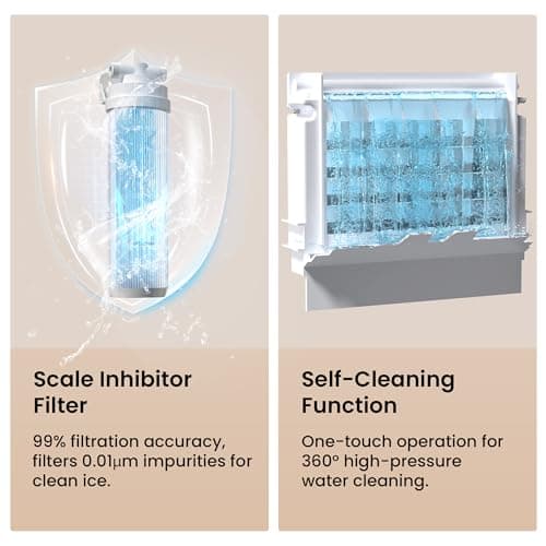 15” Under Counter Ice Maker Machine, 130 Lbs/Day with 30 LBS Storage Bin, Built-in Freestanding Stainless Steel Ice Maker with Auto-Cleaning, Smart LCD Panel, for Commercial & Home Outdoor Use