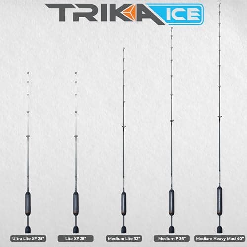 TRIKA Ultralight Ice Fishing Rod, Sensitive Carbon Ice Fishing Pole for Trout, Walleye, Perch, Panfish Bluegill, Crappie, Bass - 28”/32”/36”/40”