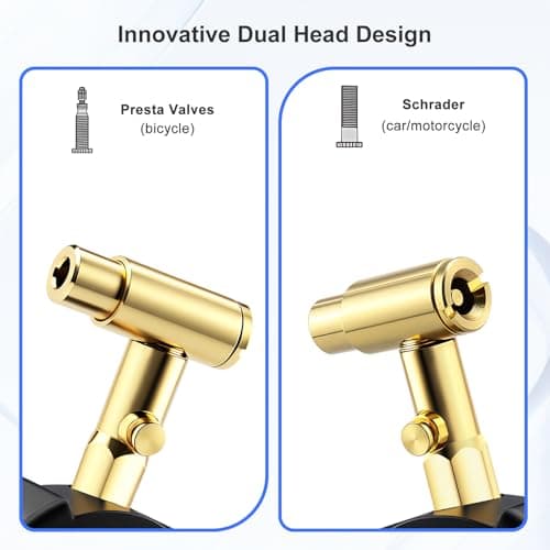 Schrader and Presta Bicycle Tire Pressure Gauge 60 PSI / 4 Bar, Tire Air Pressure Gauge Luminous Dial, Suitable for Car, Motorcycle, Bike, SUV