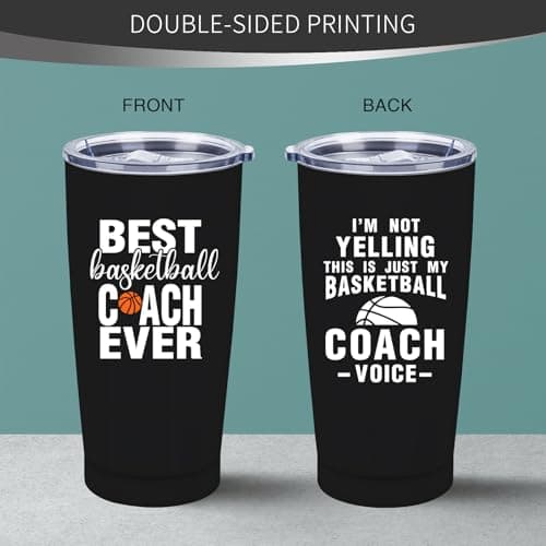 Basketball Coach Gifts for Men Women, Best Coach Gifts Basketball, Coaches Gift from Team Basketballs, Basketballs Coaches Gift Ideas-20 oz Stainless Steel Tumbler
