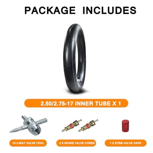 HOLATO Front 70/100-17 2.75-17 Inner Tube for 110cc 125cc KLX125 KLX140 KX85 TTR125 YZ80 YZ85 RM80 CT90 DRZ125 TaoTao DB17 Apollo RFZX18 Coolster Dirt Pit Bike Off Road Motocross Heavy Duty 1 Pack