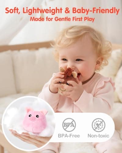 Baby Gifts Christmas Stocking Stuffers 6 Month Old Montessori Toys with Rattle, Crinkle, Texures, Mirror Infant Sensory Balls hahaland Baby Toys 6-12 Months - Surprise Barn Stuffed Farm Animals Plush B0CFX5H5MJ