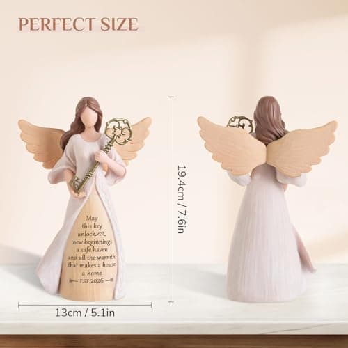 Handmade Resin with Gift-ready Package, Perfect Entryway Table Decor Symbolizing New Beginnings for Homeowner Women Friend Storieme Housewarming Angel Figurine, House Warming Gifts New Home B0G7Y6LMG4