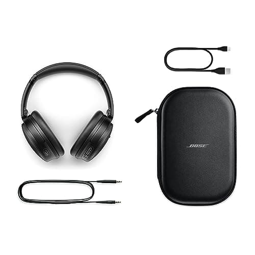 Bose QuietComfort Headphones - Wireless Bluetooth Headphones, Active Over Ear Noise Cancelling and Mic, USB-C Charging, Deep Bass, Up to 24 Hours of Playtime, Black