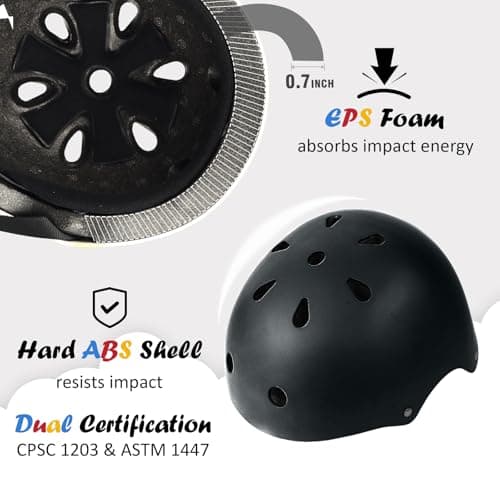 Kids Bike Helmet, Adjustable and Multi-Sport, from Toddler to Youth, 3 Sizes