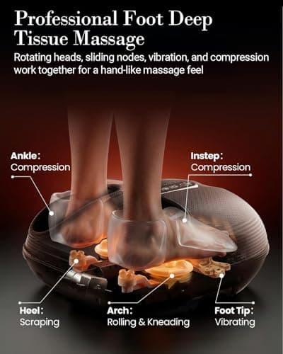 Shiatsu Foot Massager for Plantar Fasciitis with Heat & Remote Control, For Tired Feet, Seniors, Officer, Gifts for Women Men CuPiLo Foot Massager FSA Eligible HSA, 5 Compression Levels & Deep Kneading B0D25QHBS8
